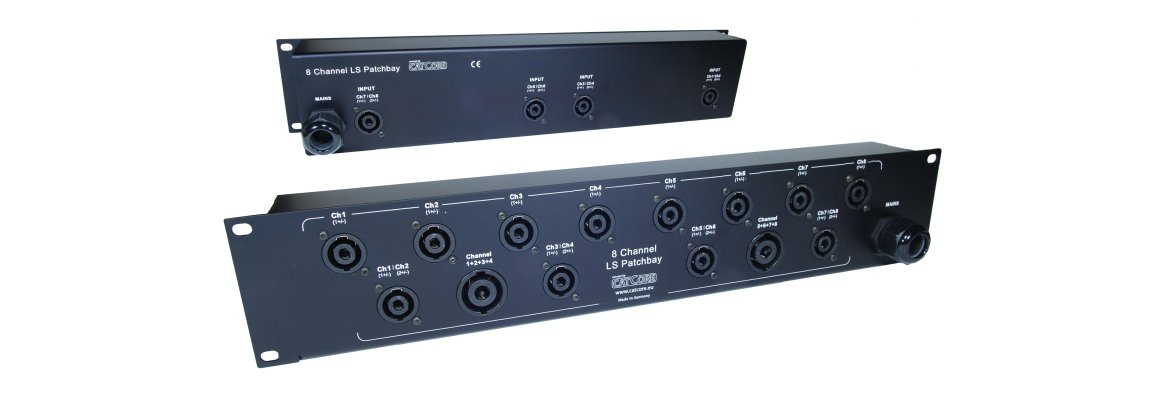 Speaker panel for 8-ch ampracks, featuring Spakon 4- and 8pin, e.g. for Powersoft X8/Outline XO8