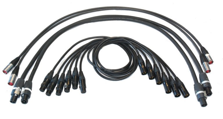 Catcore Cable set for 4-ch patchbay with XLR, Speakon and Ethercon-cables
