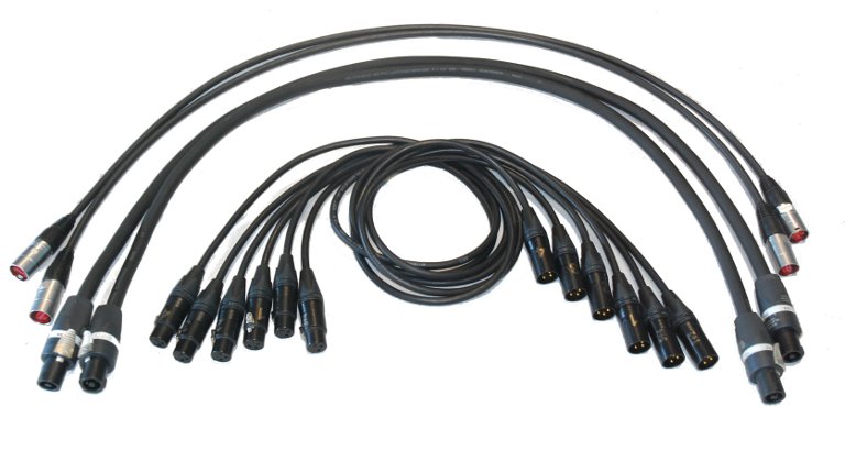 Catcore Kabelsatz für 4-Kanal Patchbay mit XLR, Speakon und Ethercon-Leitungen