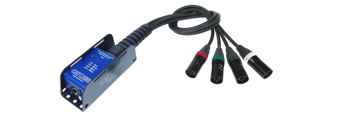 CatCore blue splitbox, XLR over CAT snake / loom with AES/EBU wires 110 Ohms