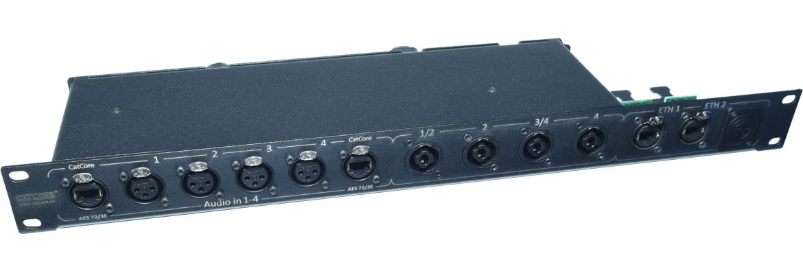 Lautsprecherblende für 4-Kanal Amps mit CatCore und Spakon 4pol, z.B. Powersoft X4, Outline XO4, LABGruppen PLM, Void Bias Q5