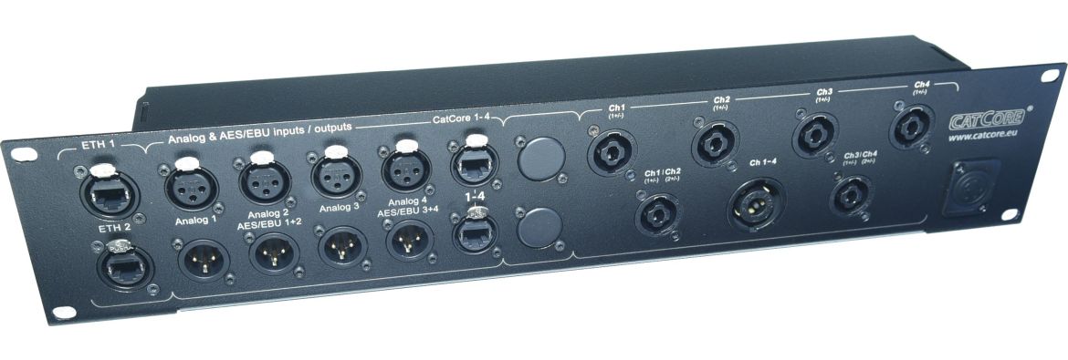 Lautsprecherblende für 4-Kanal Amps mit CatCore und Spakon 4- und 8pol, z.B. db Audio D20, db Audio D80