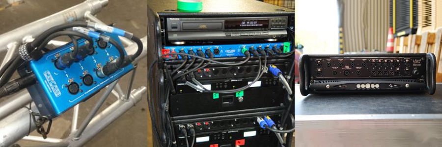 CatCore Stagebox, Rackblende und Endstufen-Patchbay mit Powersoft X4